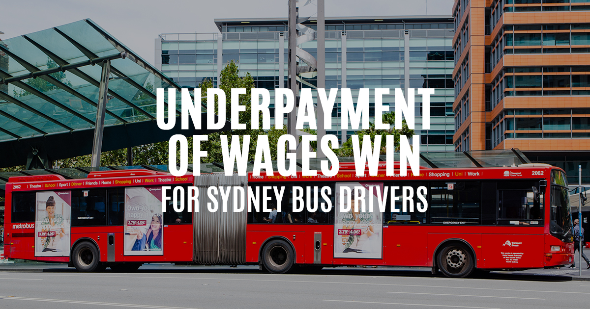 Underpayment of Wages Win for Sydney Bus Drivers Hall Payne Lawyers
