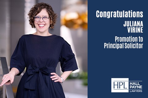 Hall Payne Lawyers appoints Juliana Virine to Principal Solicitor 