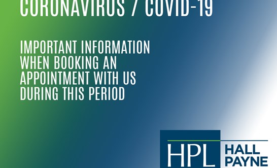 Coronavirus and client appointments at Hall Payne Lawyers