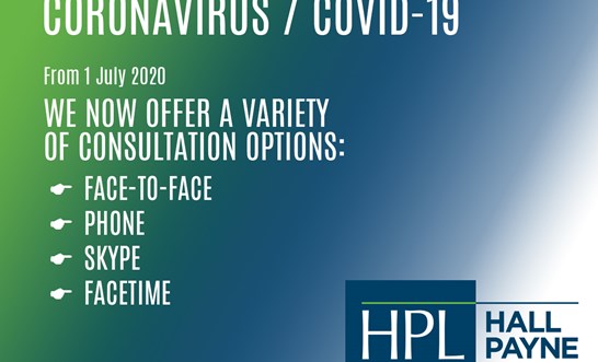 Coronavirus and client appointments at Hall Payne Lawyers
